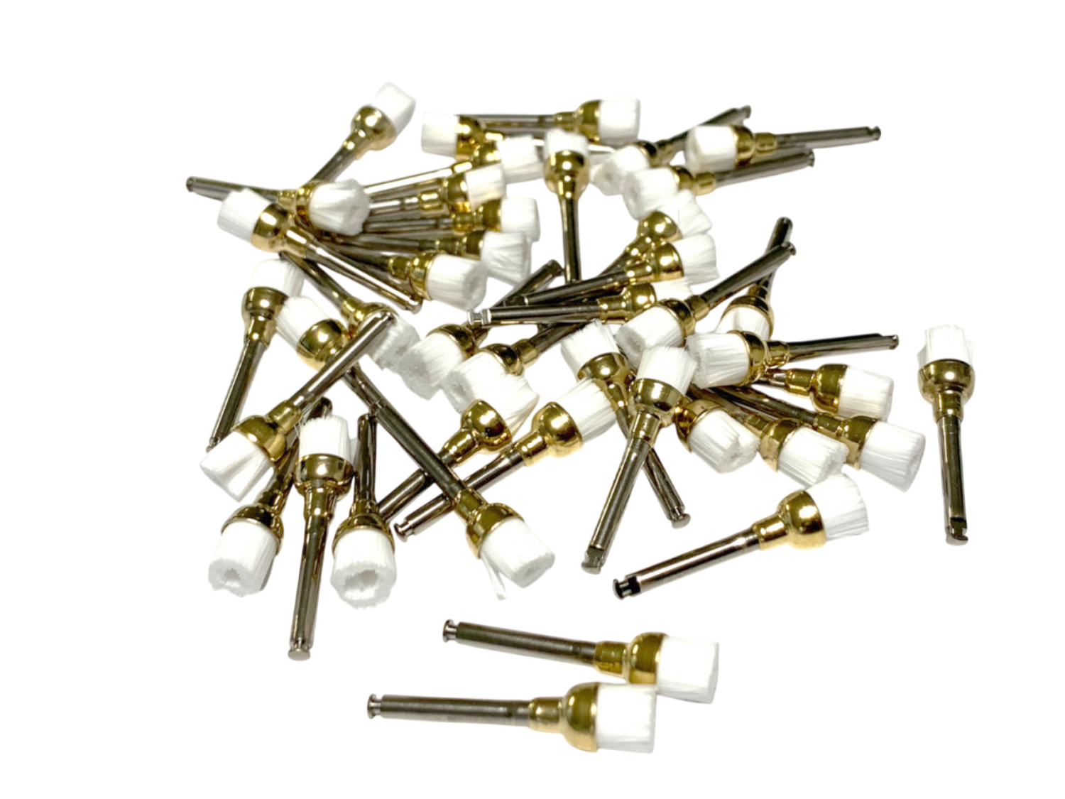 Polierbürsten (NYLON) gold, Extra weich 100 Stück autoklavierbar Polierbürsten (NYLON) gold, Extra weich 100 Stück autoklavierbar