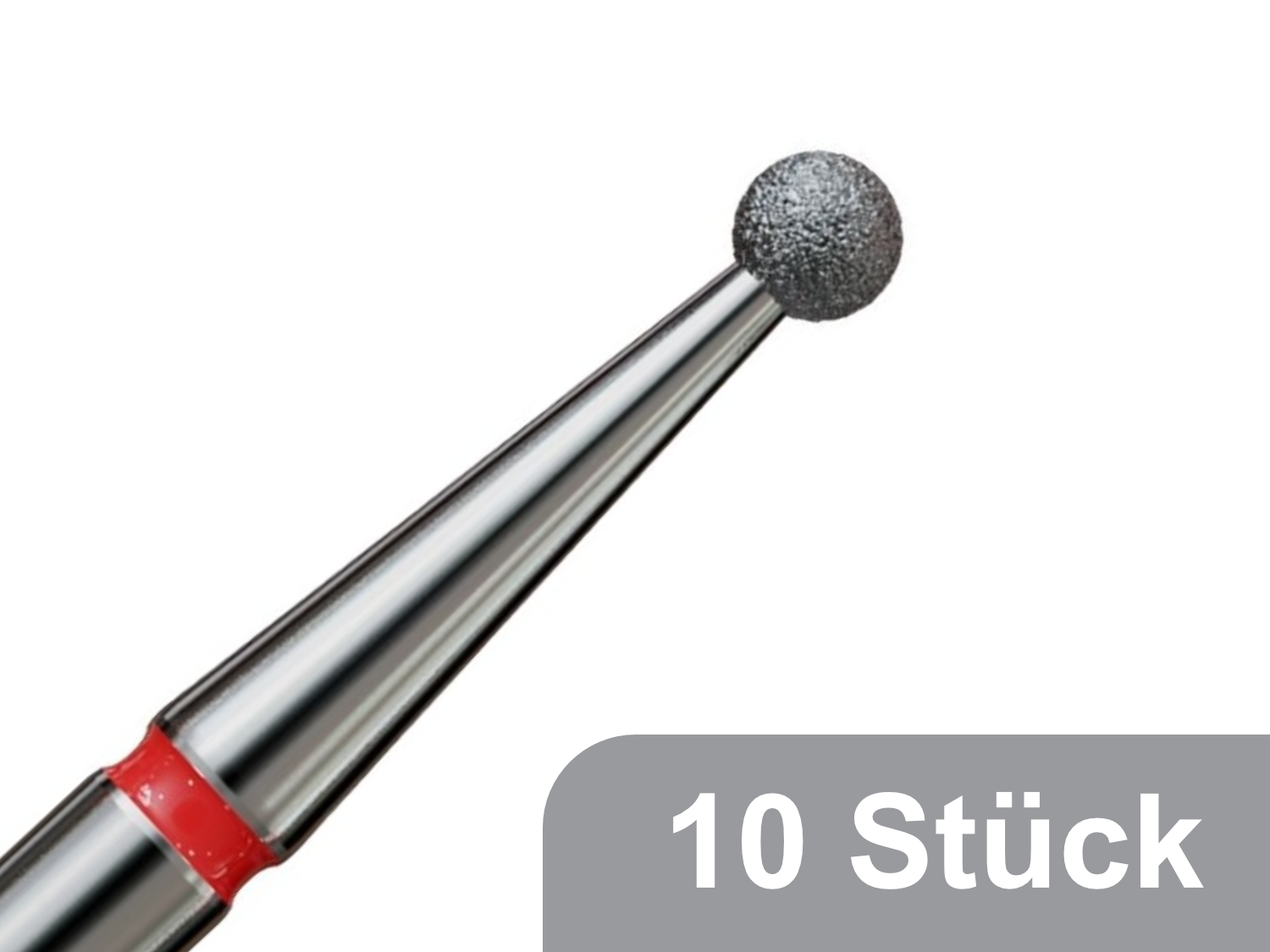 Diamantbohrer / Diamantschleifer 1,4mm Kugel 10 Stück rot (801FFG.014)