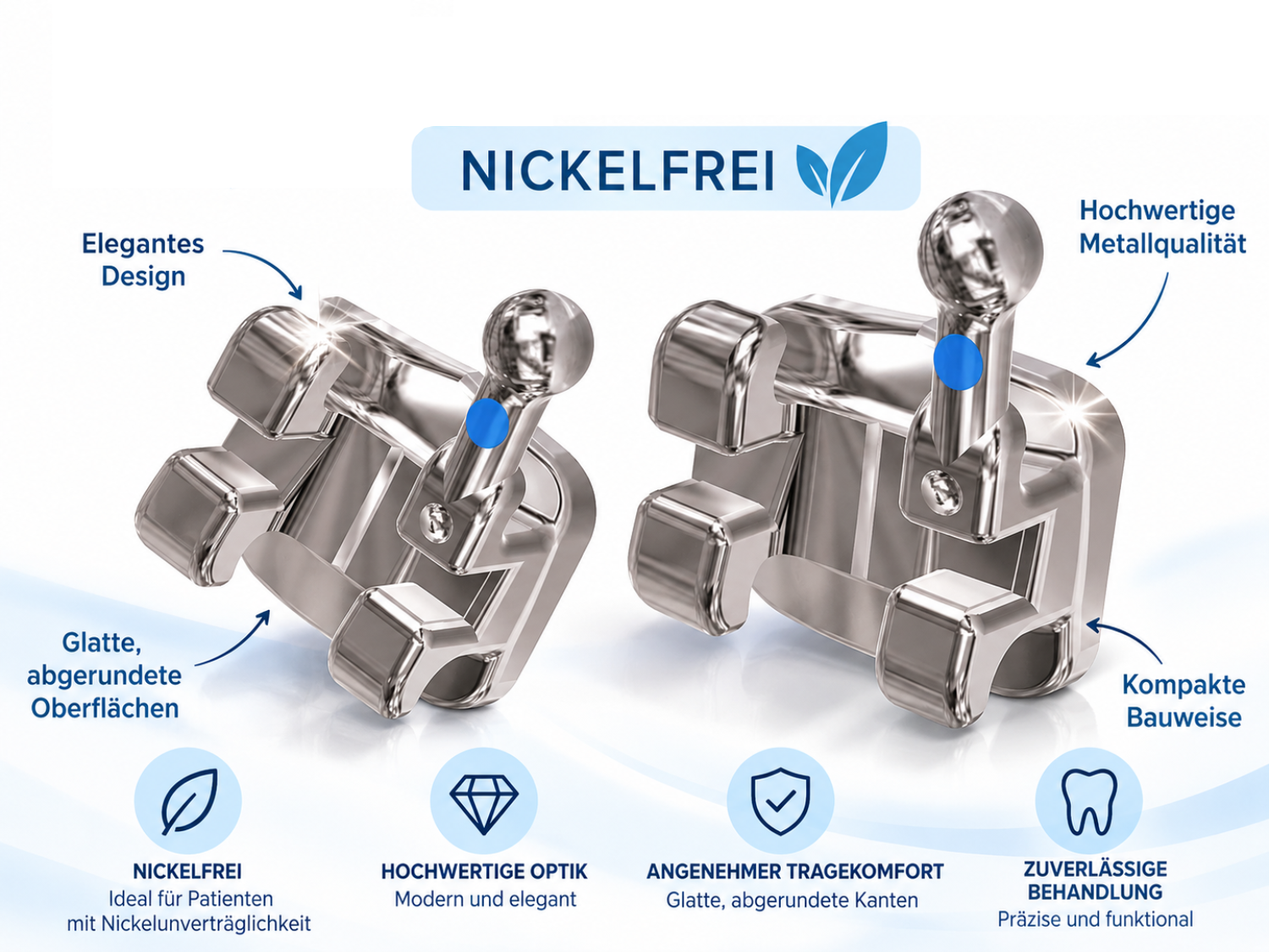 MTX Metall Brackets Nickelfrei 5-5 OK/UK Roth & MBT .018 & .022