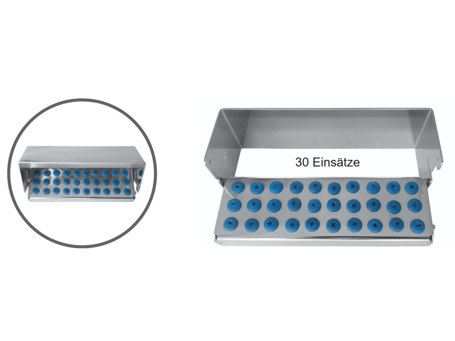 Bohrerständer mit 30 Einsätzen für Bohrer aus Edelstahl