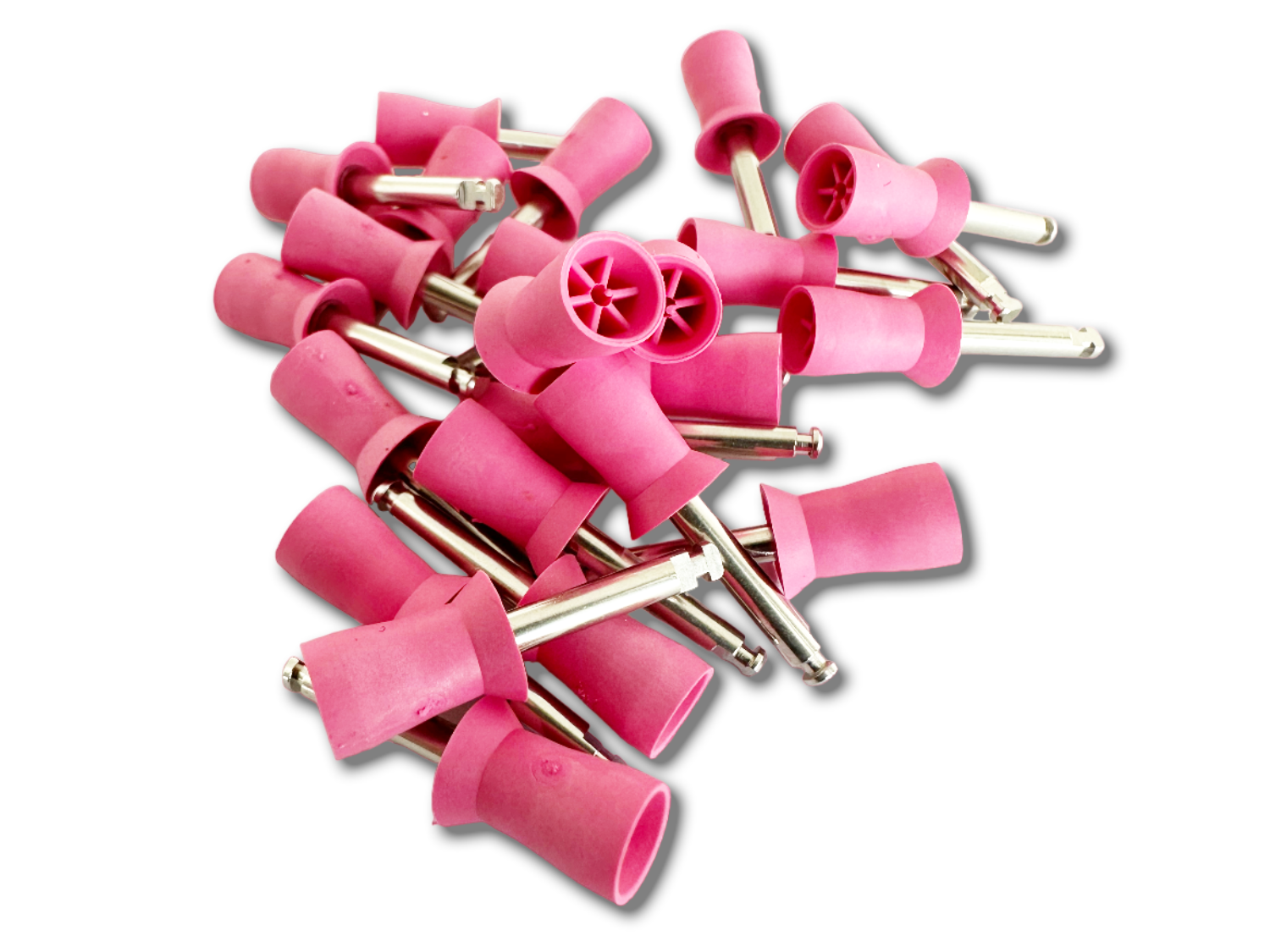 POLIERKELCHE FÜR WINKELSTÜCK weich 100 Stück pink