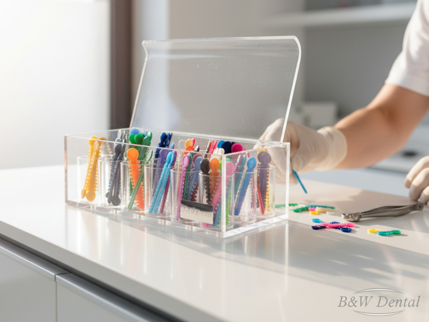 Eleganter Acryl Ligaturenspender mit Deckel Aufbewahrungbox Spender