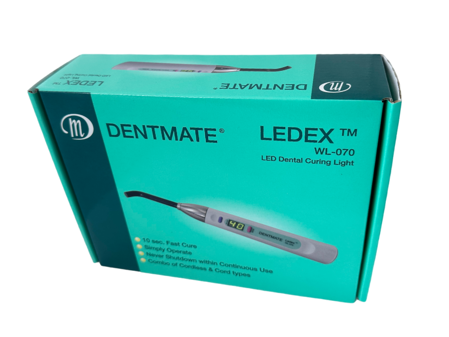 Fast Dental Curing! DENTMATE Ledex WL-070+ Ortho LED Curing Light – Wireless, 1400 MW/cm2