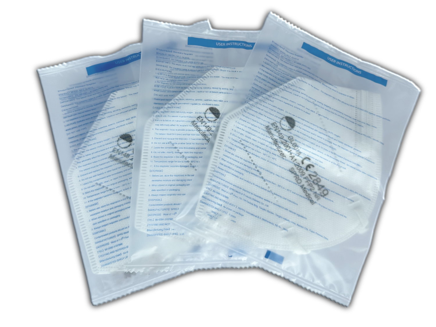 FFP2 Schutzmasken mit Kopfschlaufen Zertifiziert Mundschutz (10 Stück)