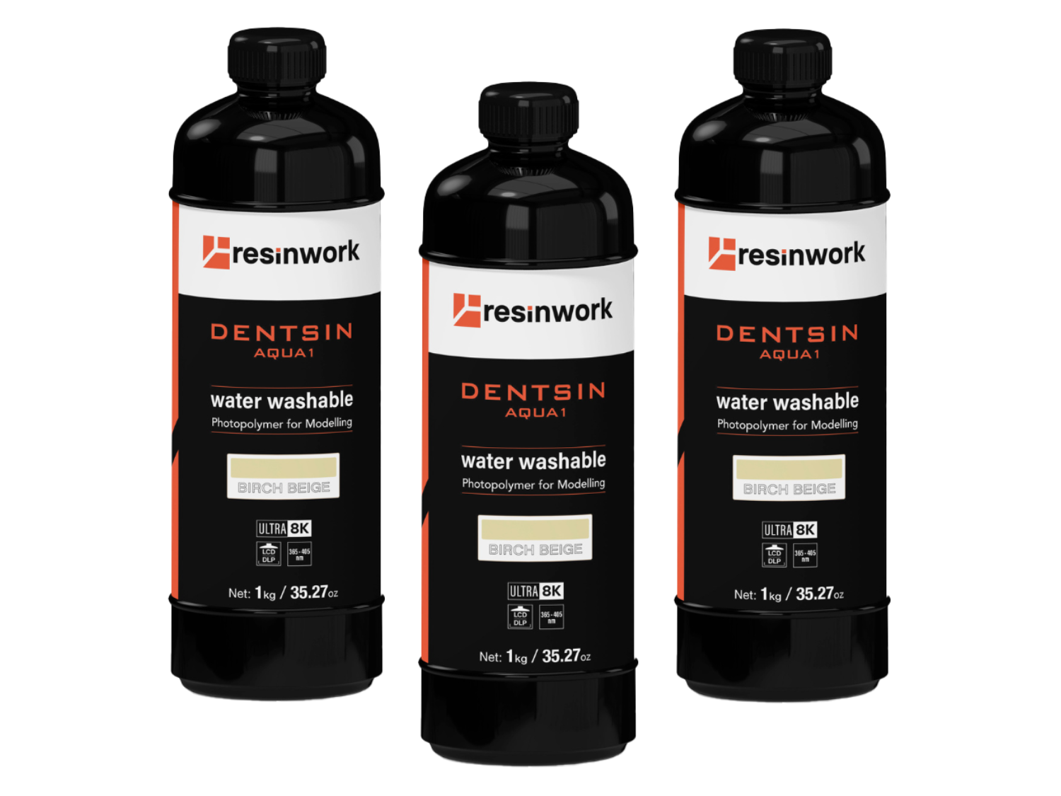 Resinwork Denstin Aqua 1 Photopolymer-Resin für hochwertige 3D-Drucke Rabs-Yellow