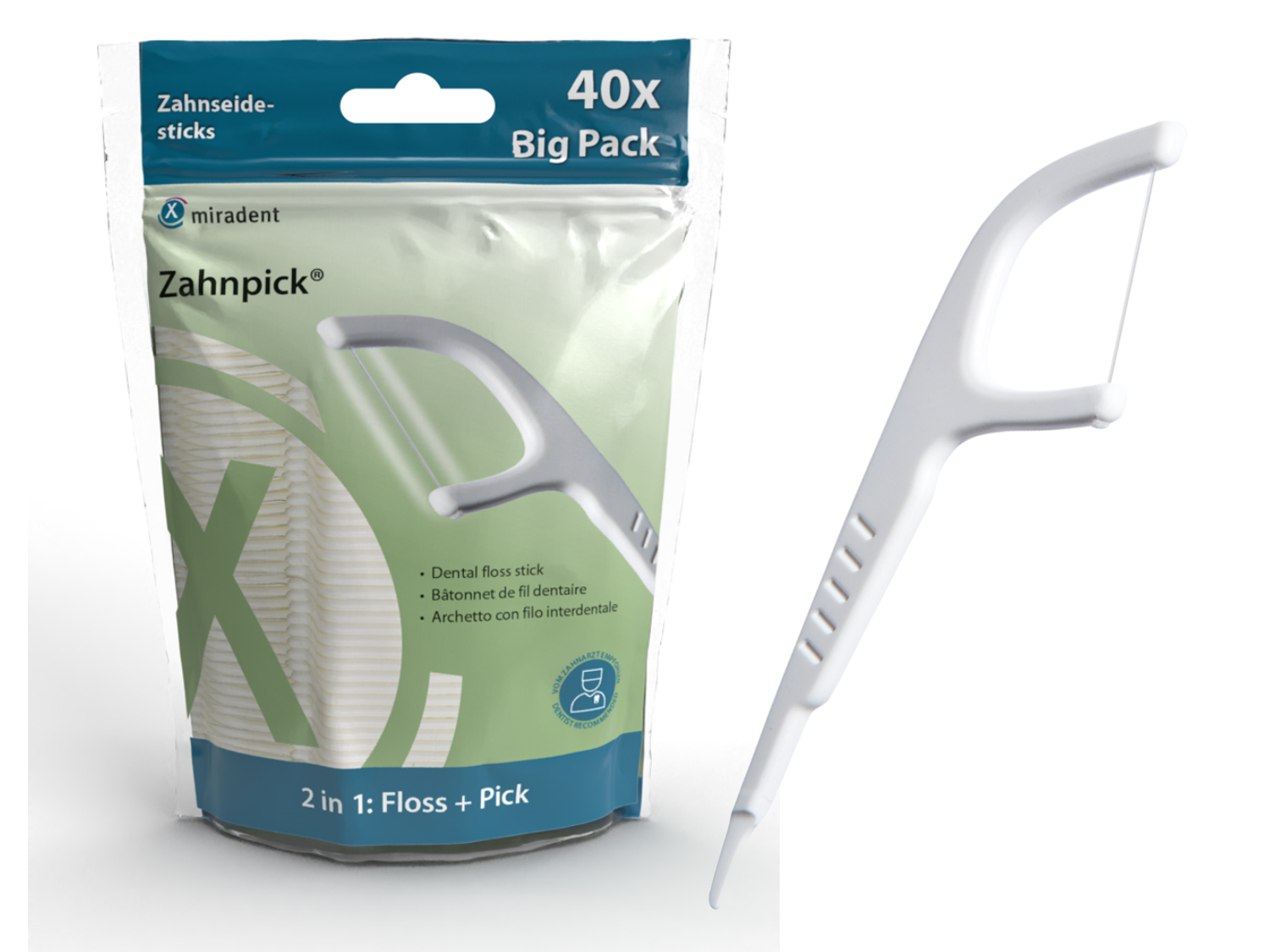 Zahnpick® Big Pack Zahnseide Zahnstocher 40 Stück weiss Zahnpick® Big Pack Zahnseide Zahnstocher 40 Stück weiss