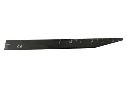 Overbite Ruler Edelstahl Lineal schwarz 6 cm