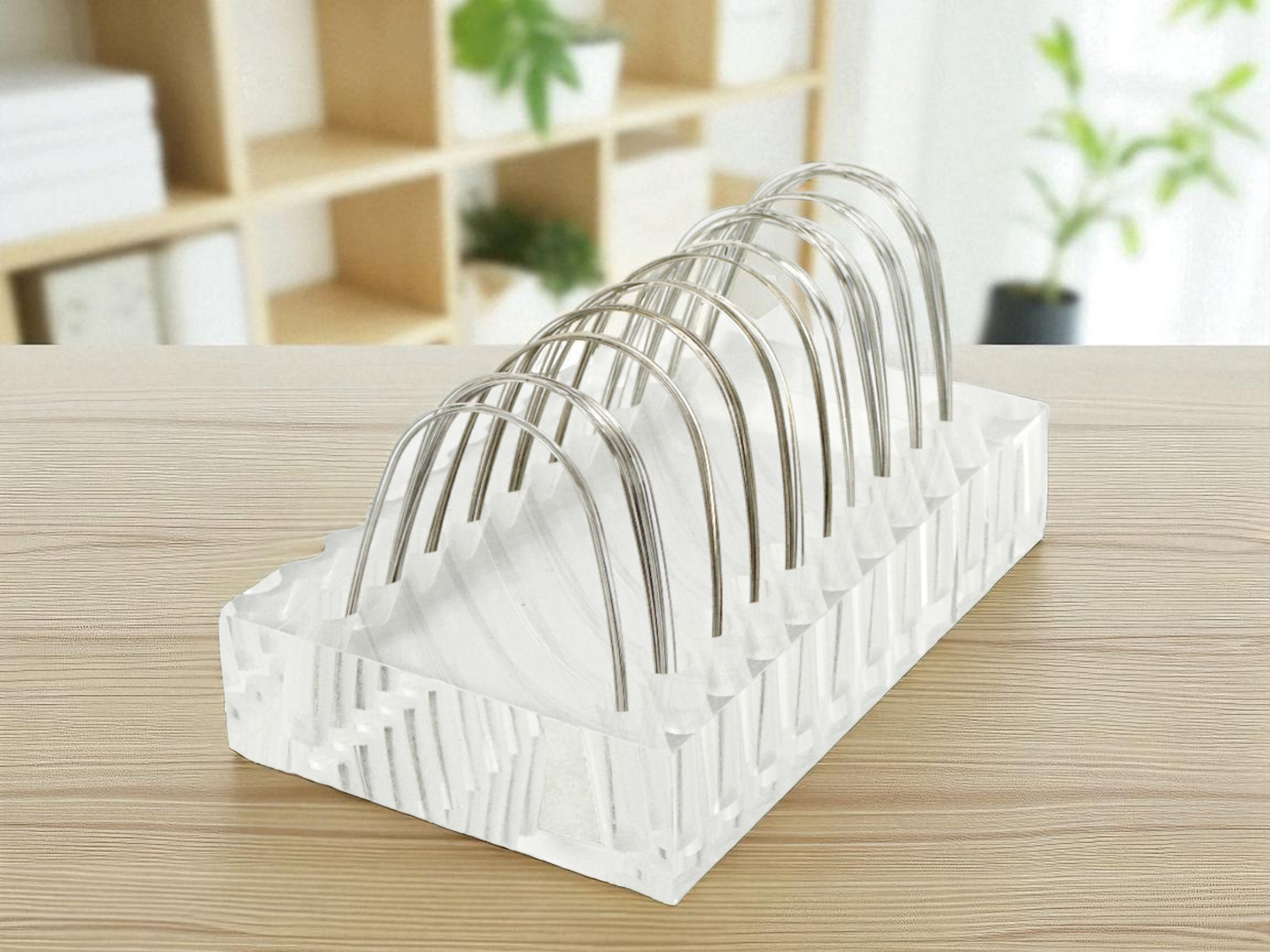 Bogenständer Acryl transparent mit 10 Steckplätze Bogenständer Acryl transparent mit 10 Steckplätze