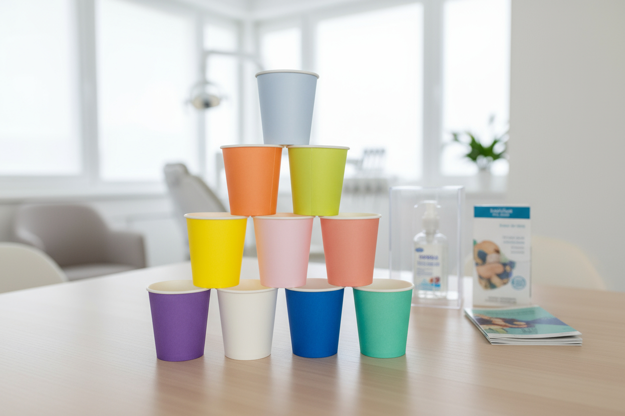 Mundspülbecher aus Papier Einwegbecher 200ml 7 Oz. Pappbecher 1000 Stück weiß