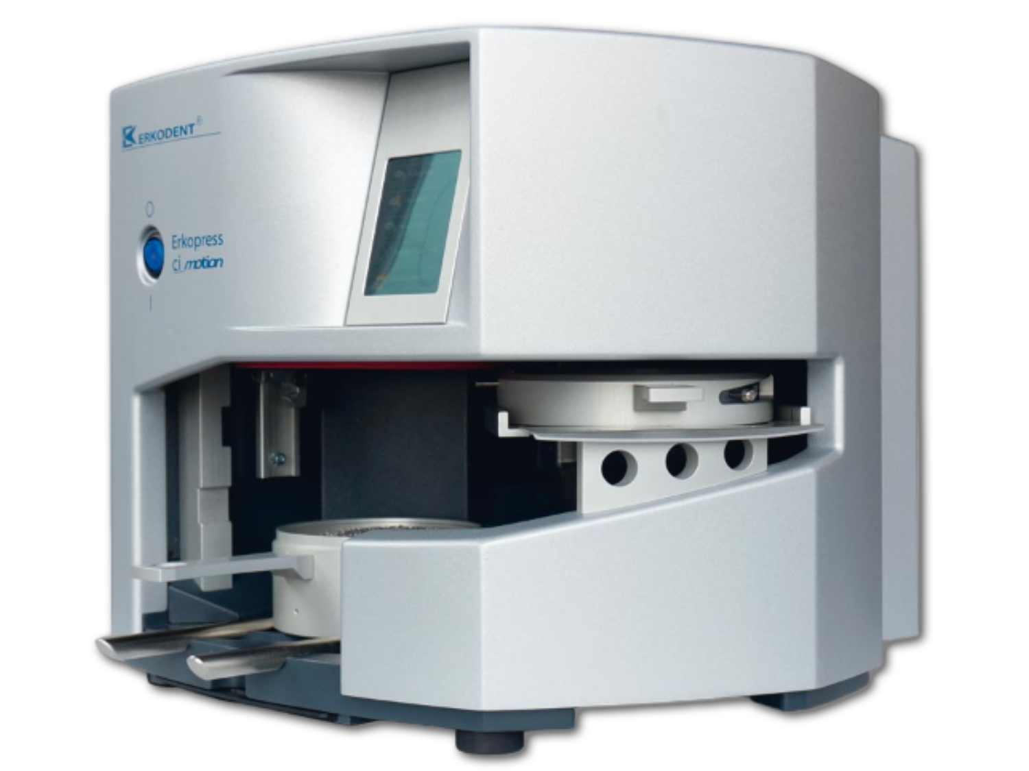 Erkodent Erkopress ci motion Druckformgerät mit automatisiertem Tiefziehvorgang und integrierte Drucklufterzeugung Erkodent Erkopress ci motion Druckformgerät mit automatisiertem Tiefziehvorgang und integrierte Drucklufterzeugung