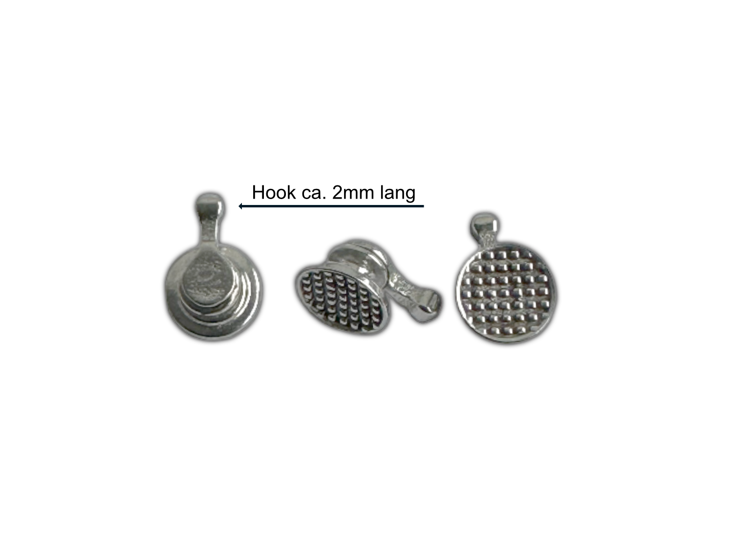 Buttons Knöpfchen aus Metall mit Hook rund 10 Stk. Buttons Knöpfchen aus Metall mit Hook rund 10 Stk.