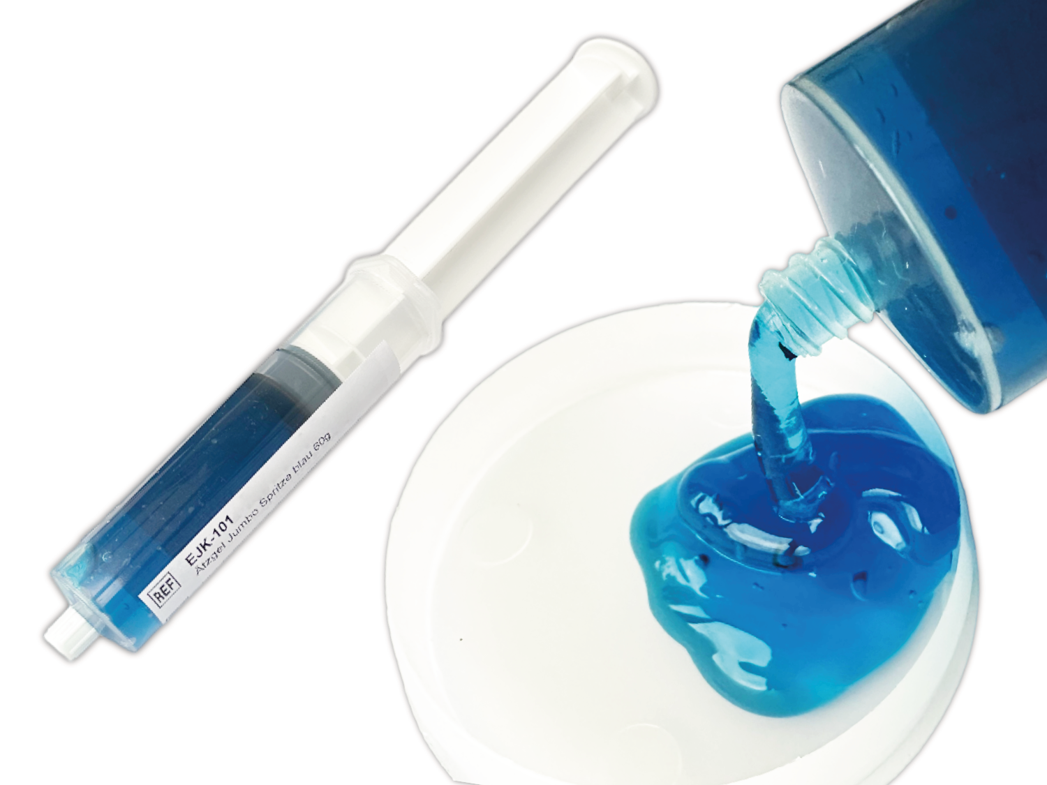 Ätzgel Jumbo Spritze, 60ml Kit blau 37% Flüssig