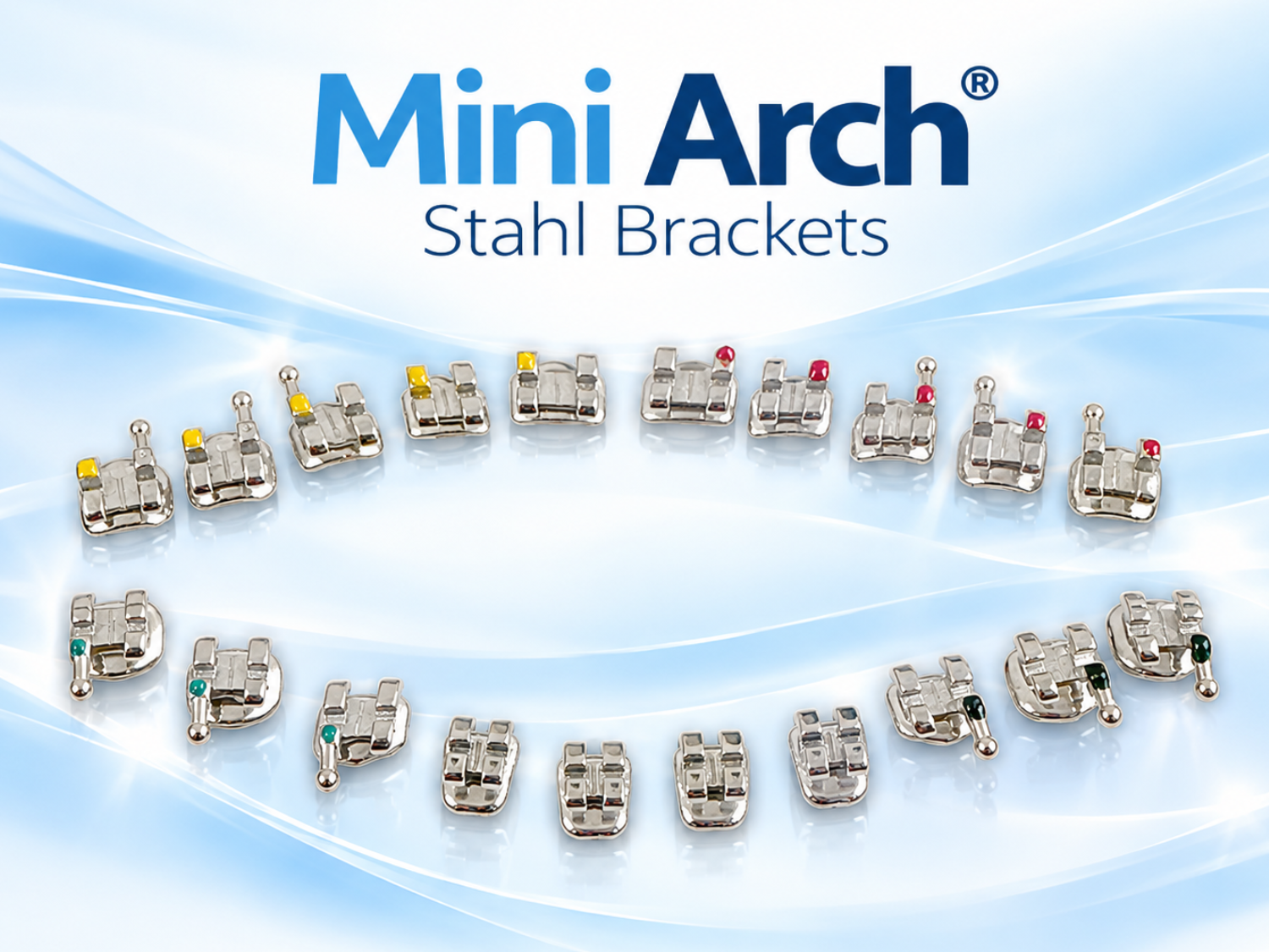 STAHL-BRACKETS Einzeln Roth Technik .018 & .022