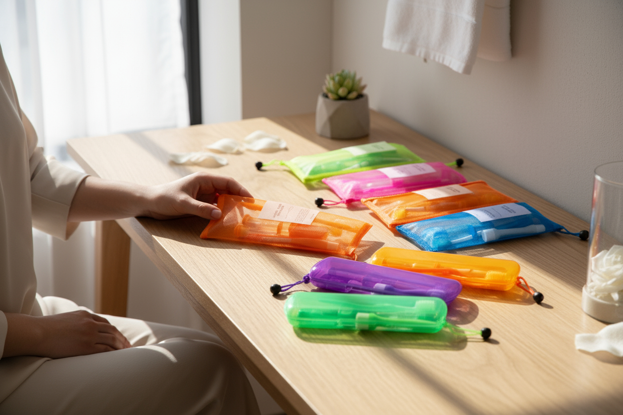 Dental KFO Pflege Set 8 teilig inkl. Netztasche oder Box