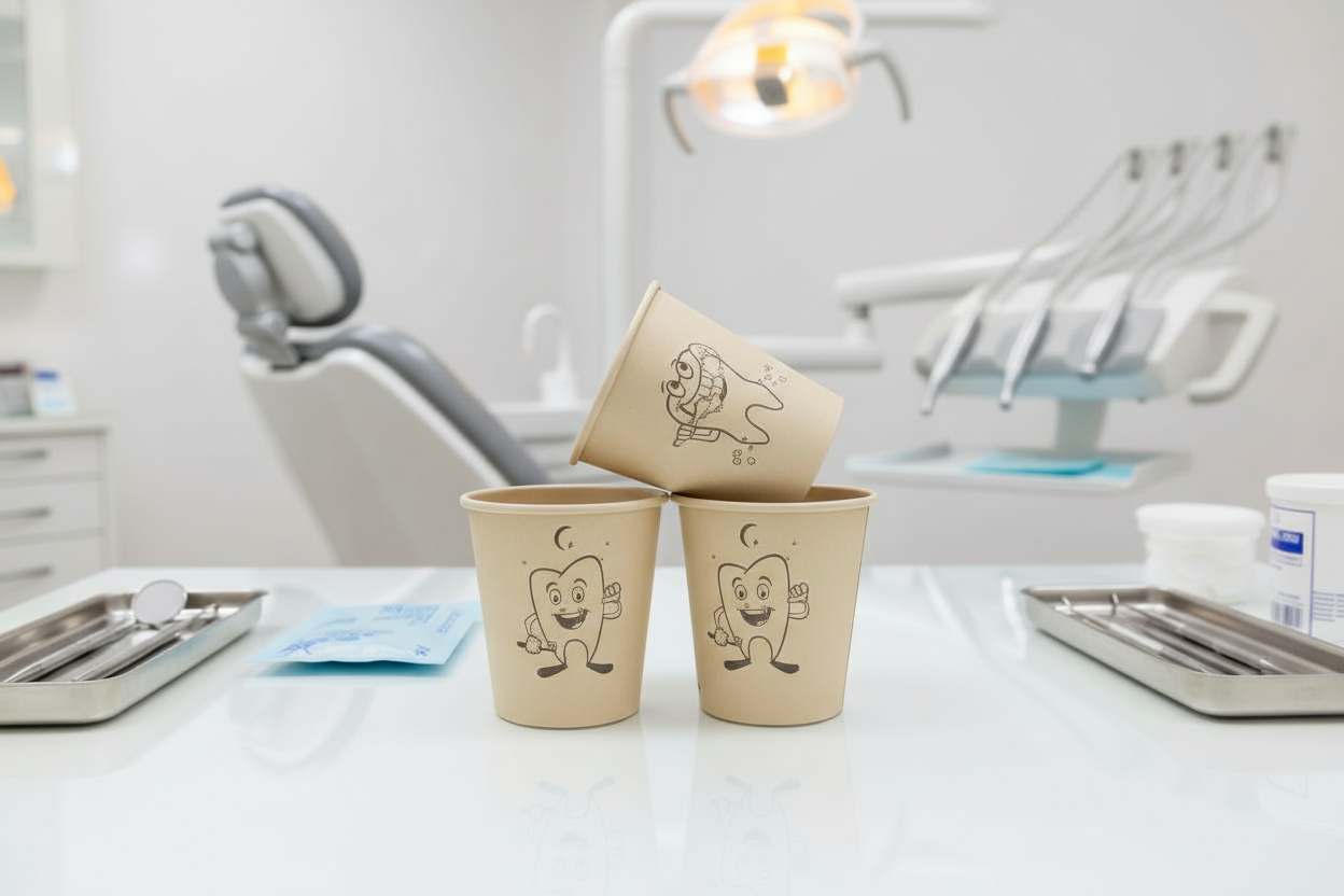 Design Zahn-Motive Bambus Mundspülbecher 6oz 170 ml