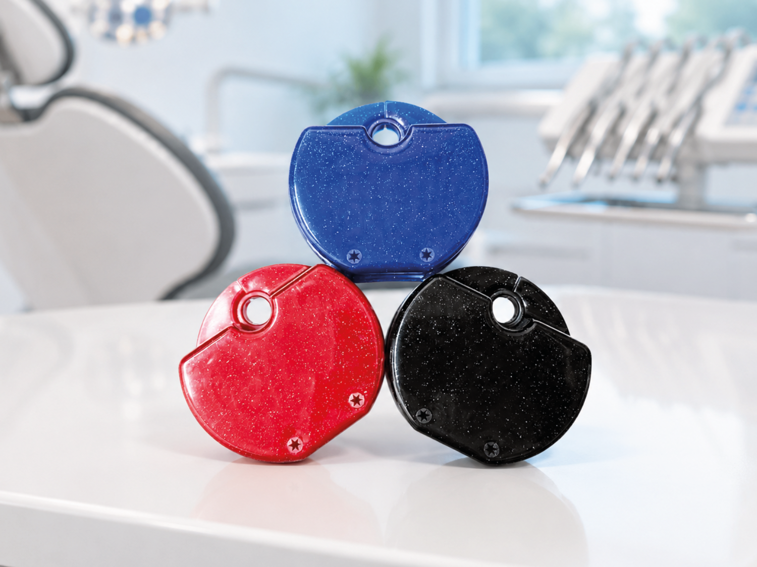 Spangendose groß für Fränkel, Höhe 45mm in 3 Farben mit glitter