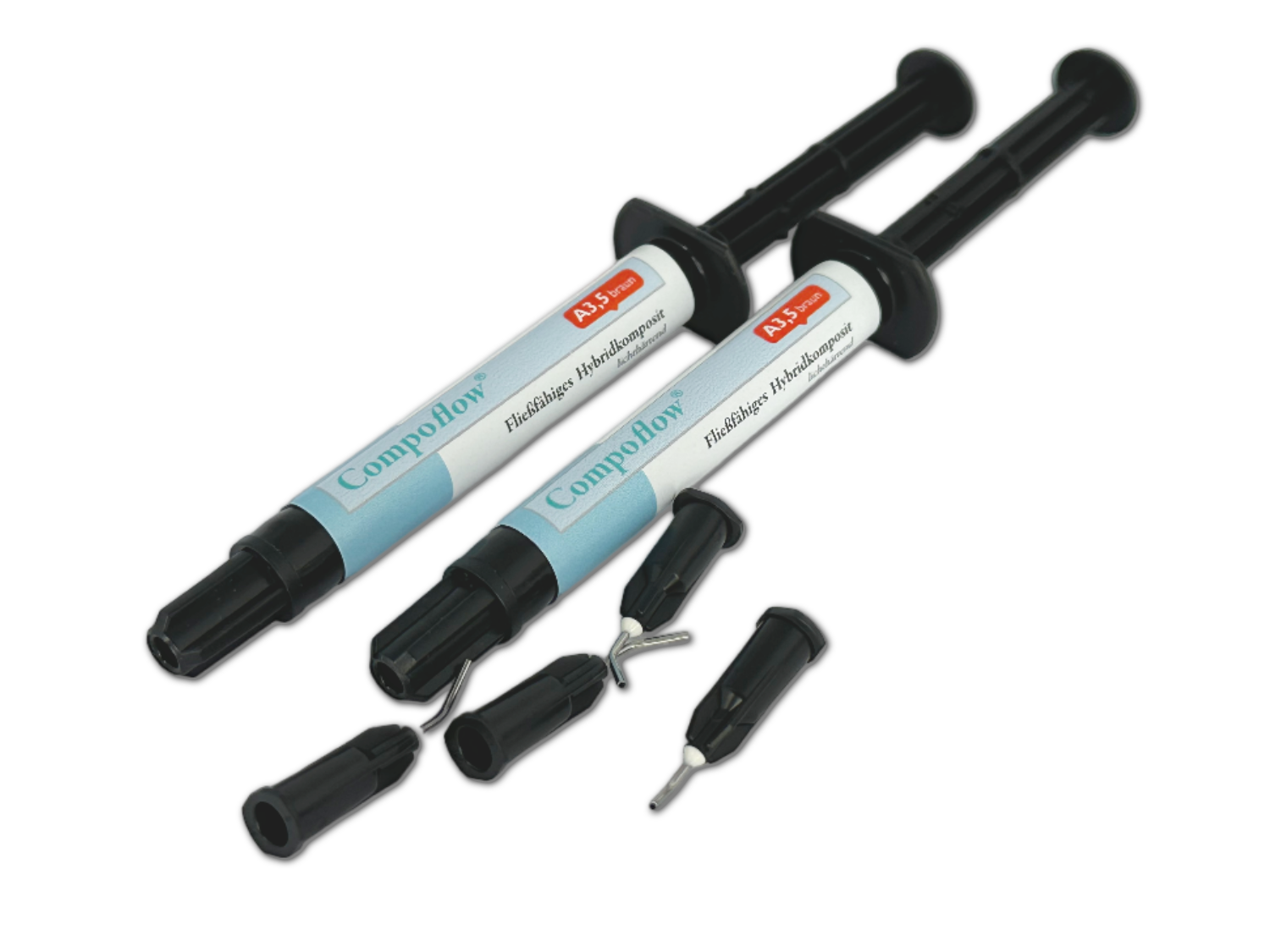 Compoflow in Spritzen, Farbe A2,universal 2x3g, 4 Kanülen Compoflow in Spritzen, Farbe A2,universal 2x3g, 4 Kanülen