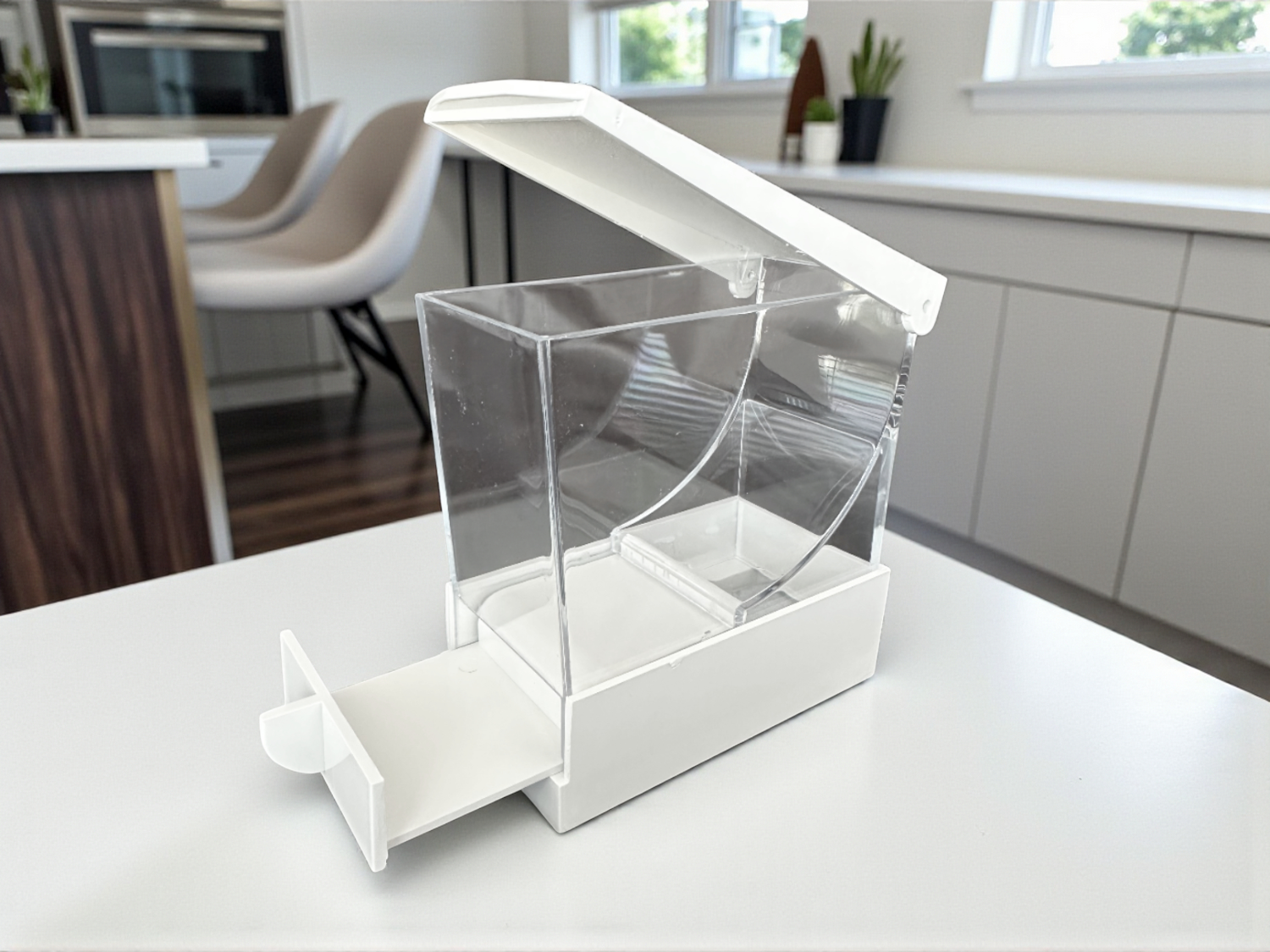 Kunststoff Spender für Zahnwatterollen Trasparent